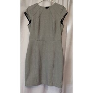 H&M Houndstooth Sheath Midi Dress - Size 12- Black and White, Business Cocktail
